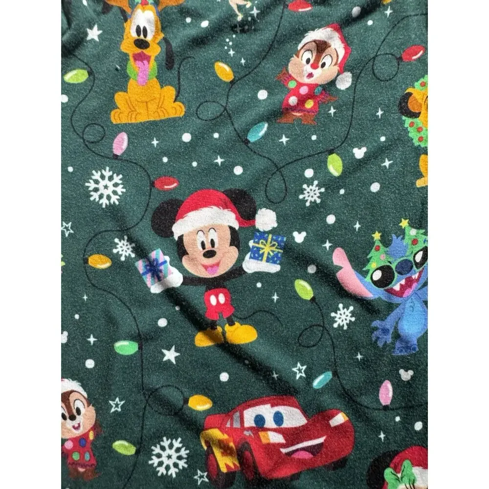 Little Sleepies Disney Christmas Pajamas 2T Mickey Stitch Pixar 2 Piece PJ Set